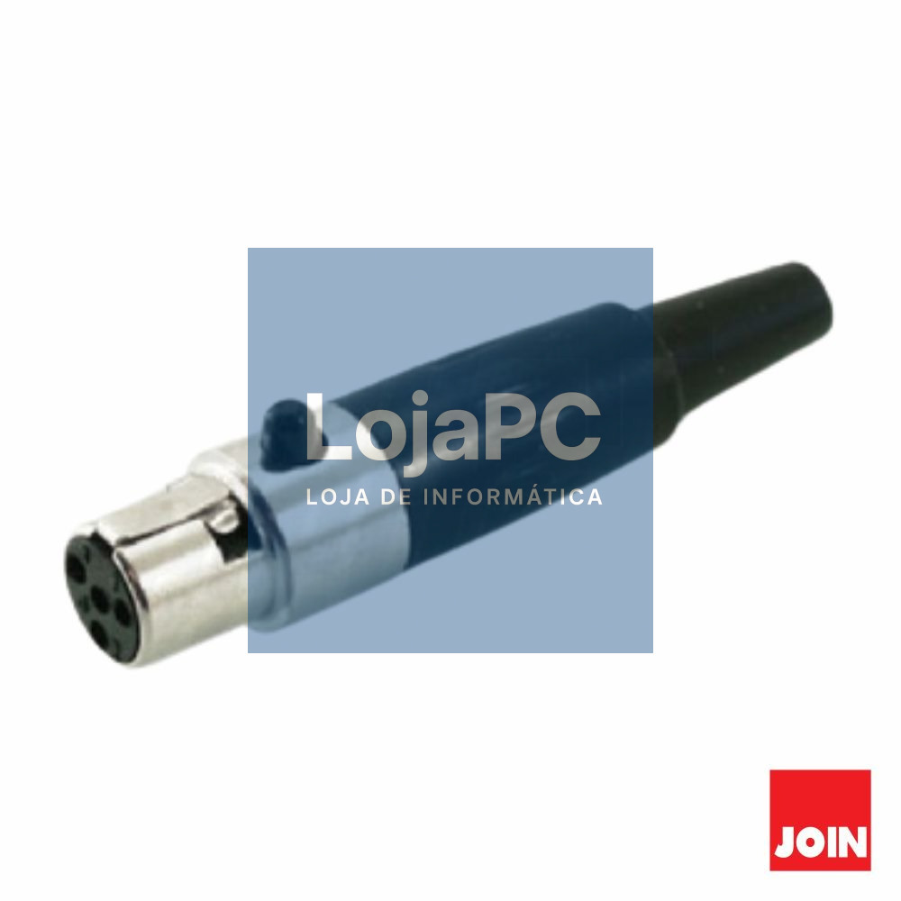 FICHA XLR MINI 4P FÊMEA C/ BLOQUEIO