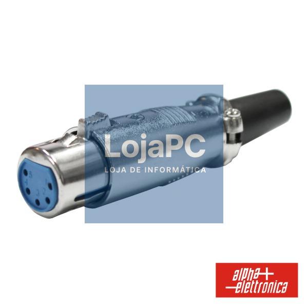 FICHA XLR 5P FÊMEA NIQUELADA PROTEÇÃO BLOQUEIO
