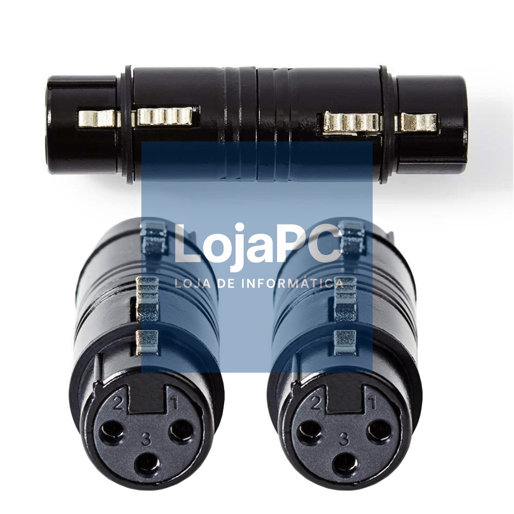 Ficha Adaptadora XLR 3P Fêmea / XLR 3P Fêmea