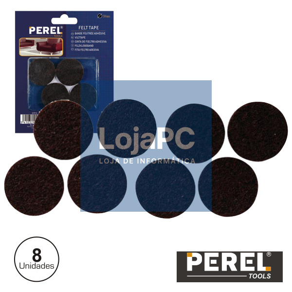 AUTOCOLANTES FELTRO REDONDOS 38MM 8X PEREL