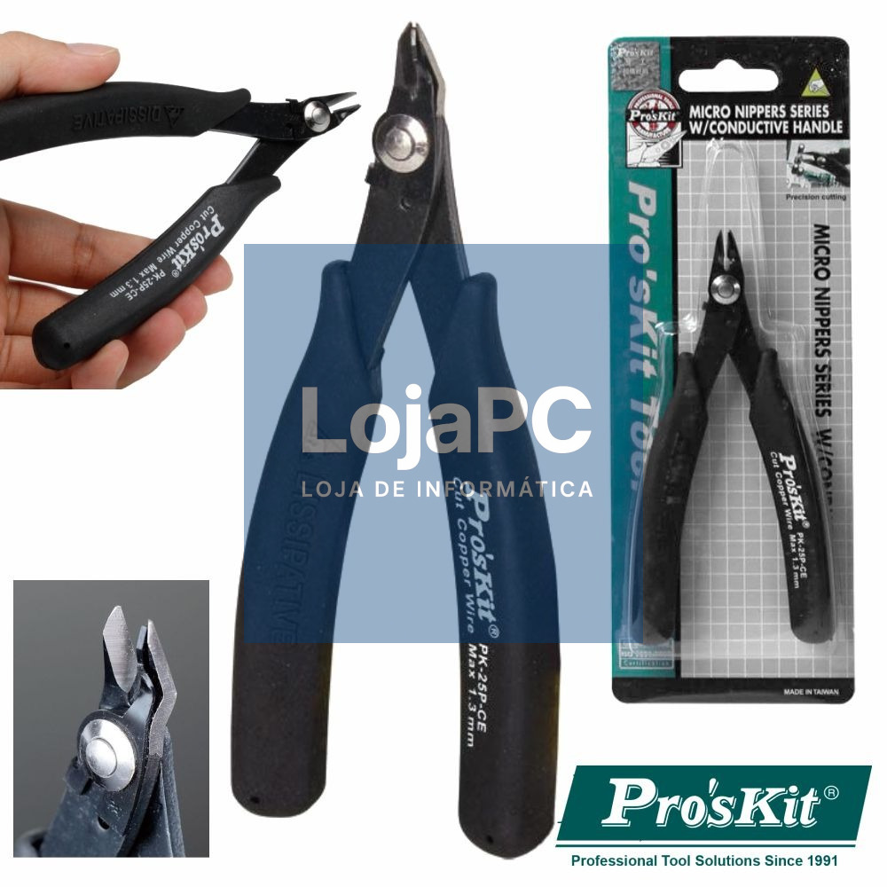ALICATE DE CORTE C/ CLIP SEGURANÇA E PUNHO CONDUTOR PROSKIT