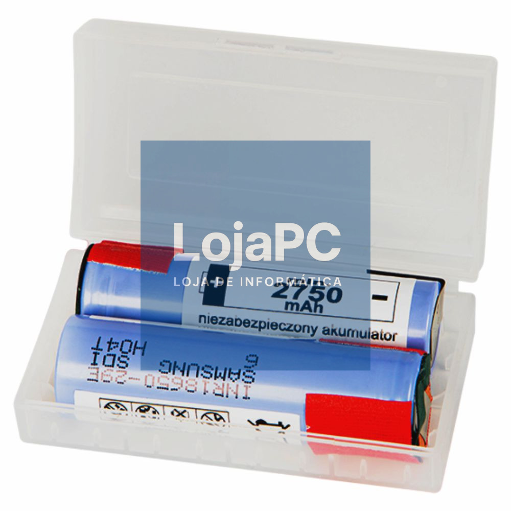 Bateria Lítio 18650 3.7V 2750MA C/ Patilhas Pack 2un SAMSUNG