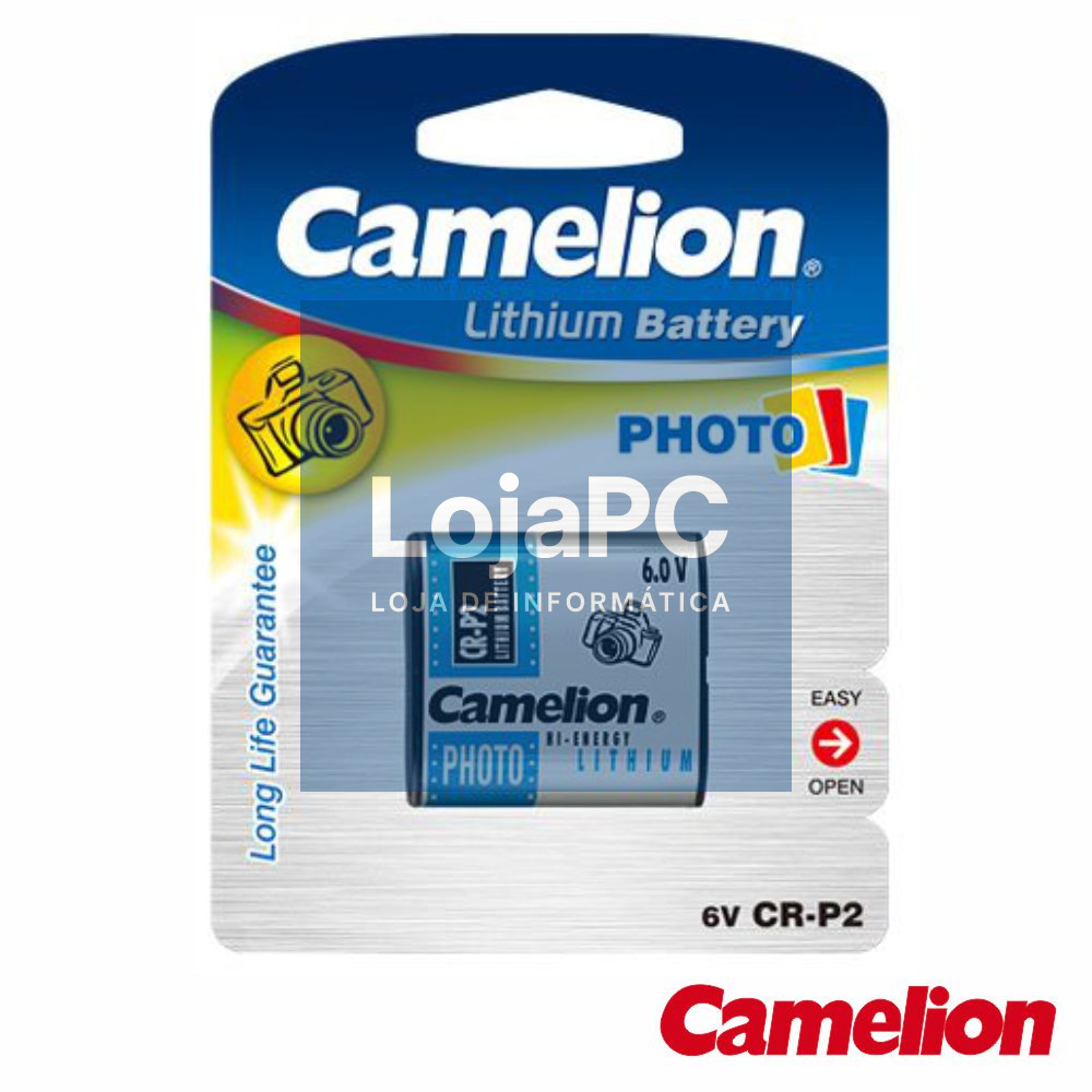 PILHA LITHIUM CR-P2 6V 1400MA BLISTER CAMELION