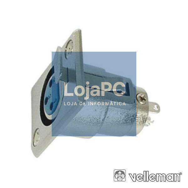 FICHA XLR 3P FÊMEA DE PAINEL NIQUELADO