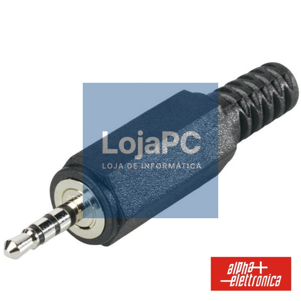 FICHA JACK 2.5MM MACHO VÍDEO 4P C/ PROTEÇÃO P/ SOLDAR
