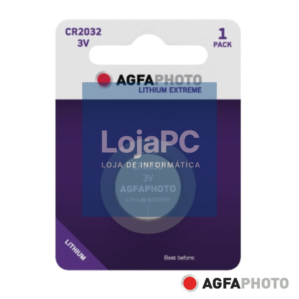 Pilha Lithium Botão CR2032 3V 1x Blister AGFAPHOTO