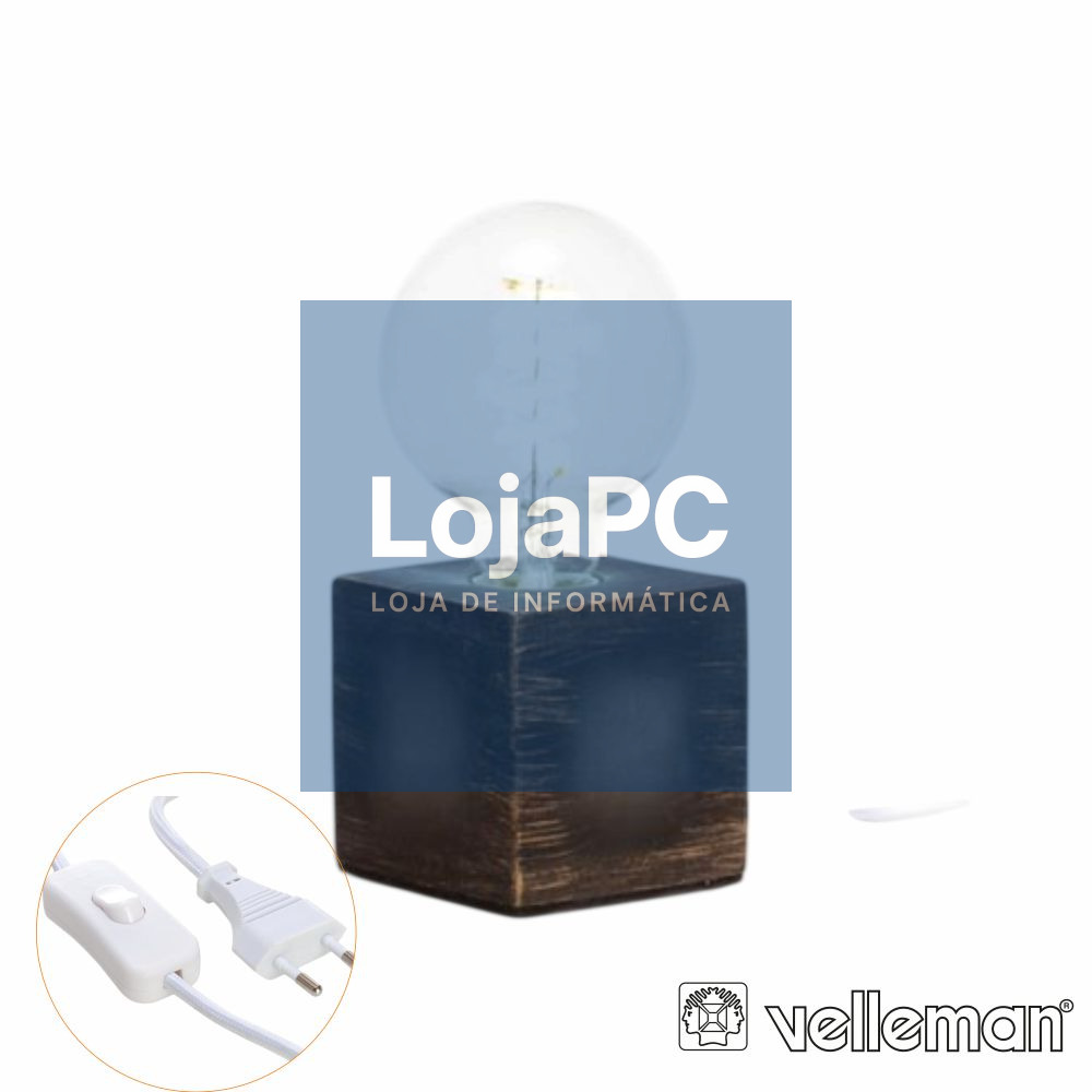 Candeeiro Mesa 1X E27 60W Cimento 90x90mm 1.5M VELLEMAN