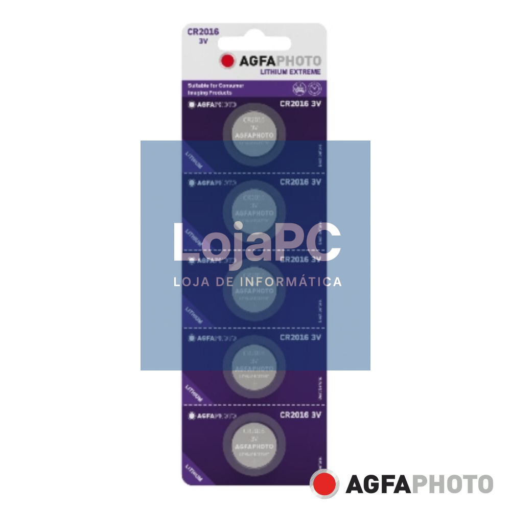 Pilha Lithium Botão CR2016 3V 5x Blister AGFAPHOTO