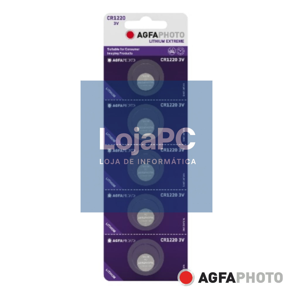 Pilha Lithium Botão CR1220 3V 5x Blister AGFAPHOTO