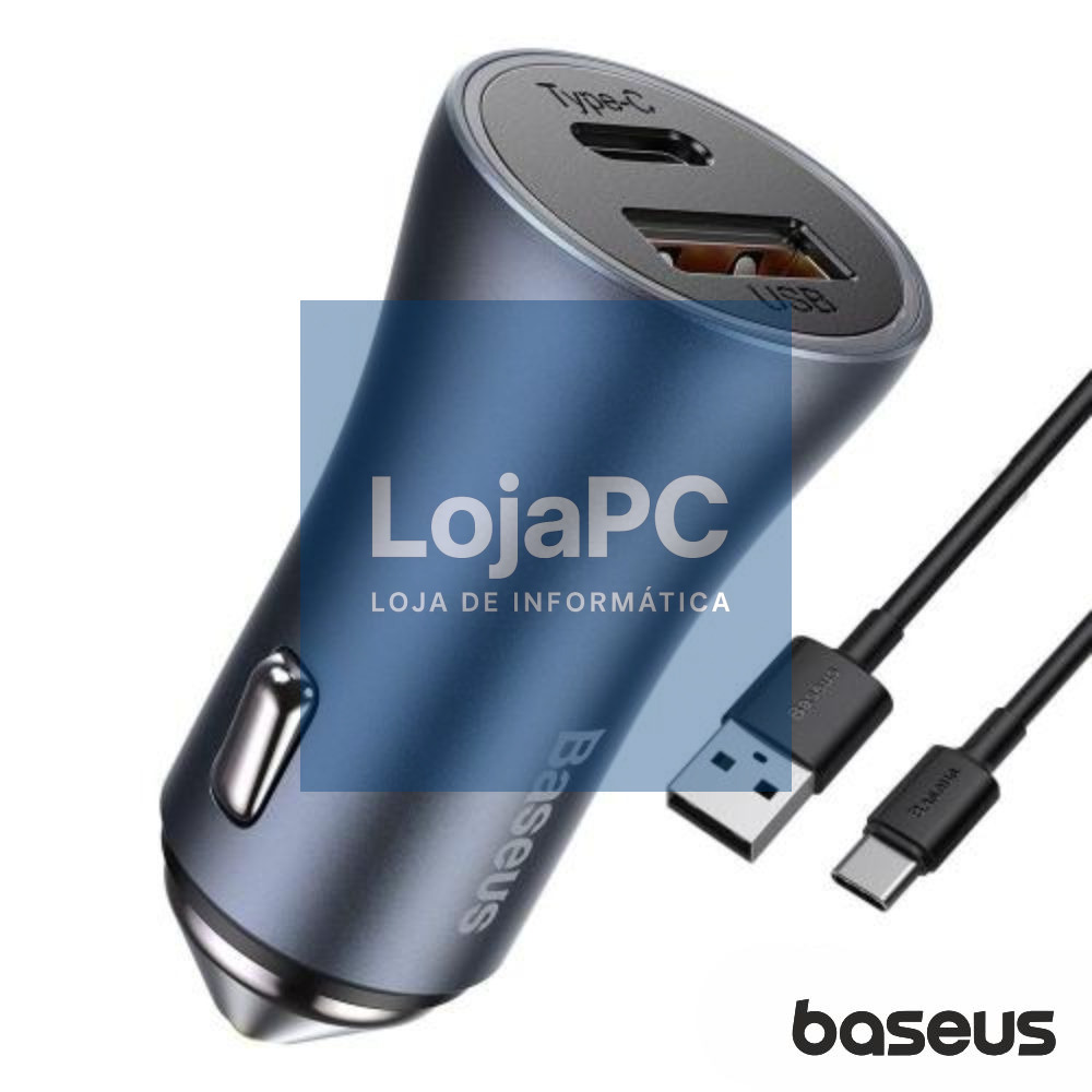 Adaptador Ficha Isqueiro USB-A/USB-C PD 40W BASEUS