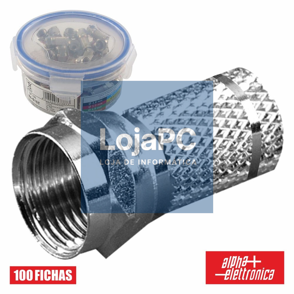 FICHA F HQ FÊMEA NIQUELADA  P/ CABO 6.5MM RG59 COM 1 O-RING