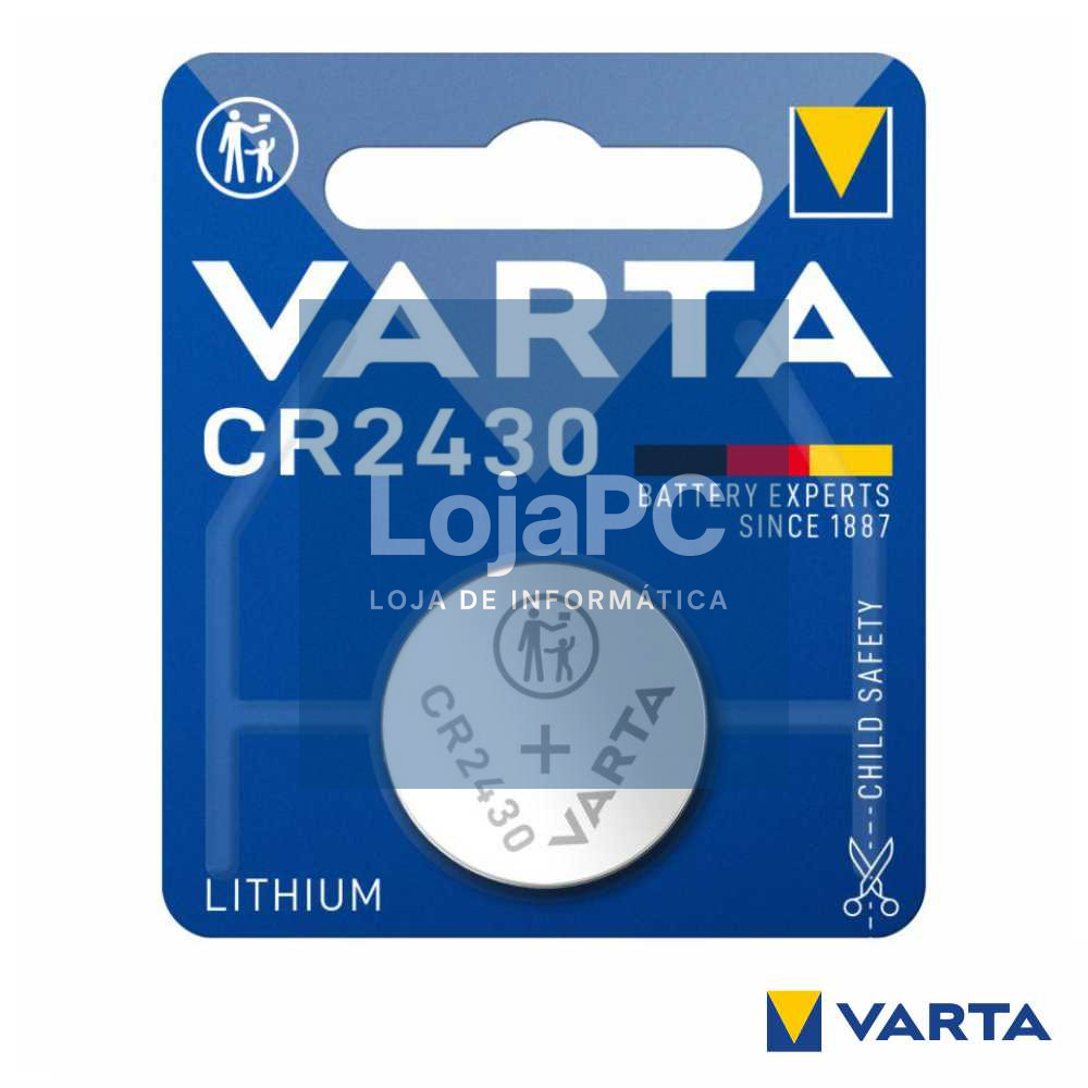 Pilha Lithium Botão CR2430 3V Blister VARTA