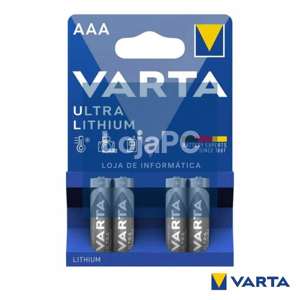 Pilha Lithium LR3/AAA 1.5V 4x Blister VARTA