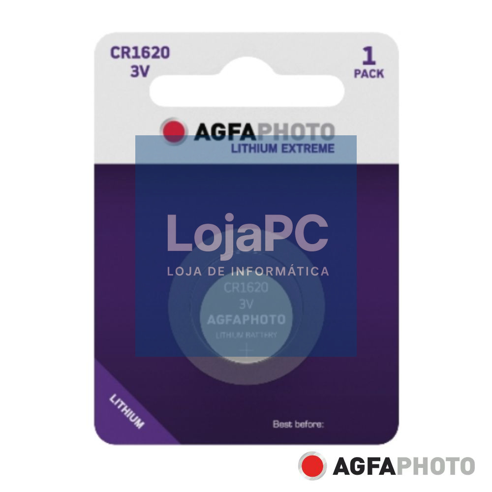 Pilha Lithium Botão CR1620 3V 1x Blister AGFAPHOTO