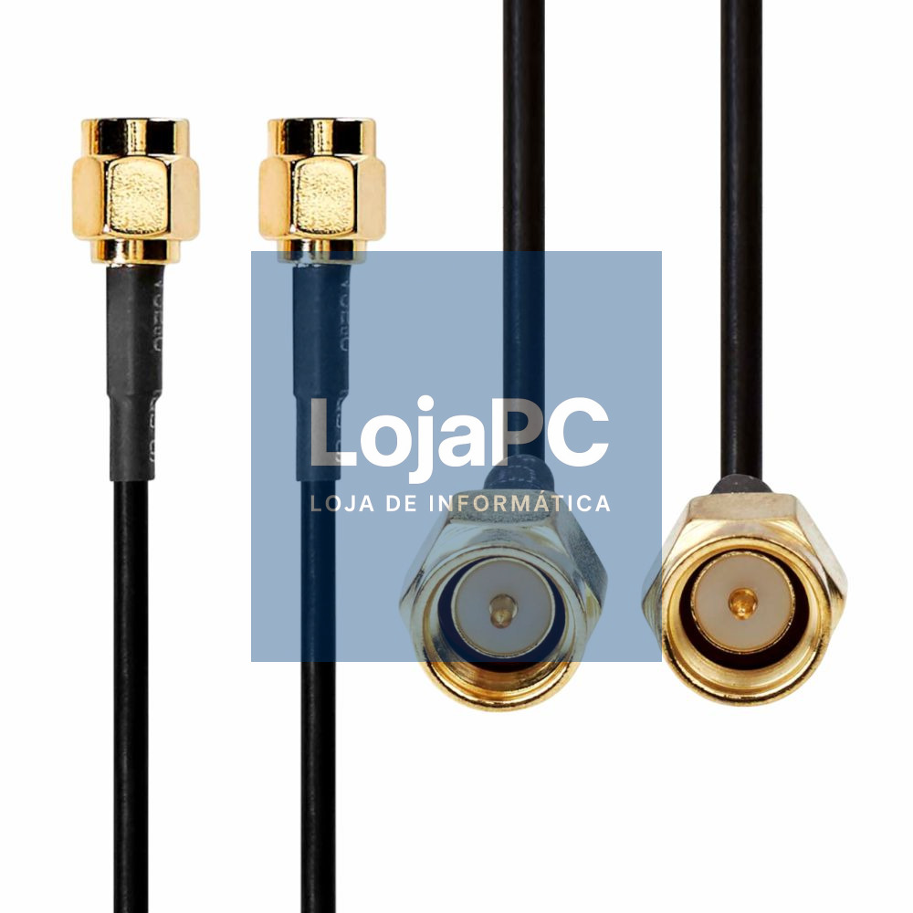 Cabo de Antena SMA Macho - SMA Macho 1.0 m Preto