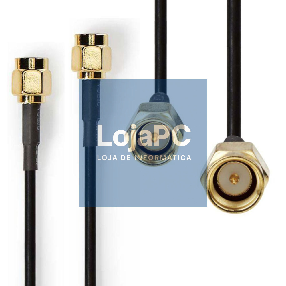 Cabo de Antena SMA Macho - SMA Macho 5m Preto