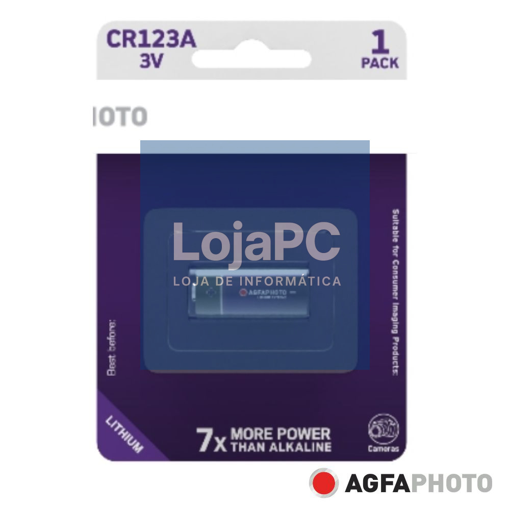 Pilha Lithium CR123A 3V 1x Blister AGFAPHOTO