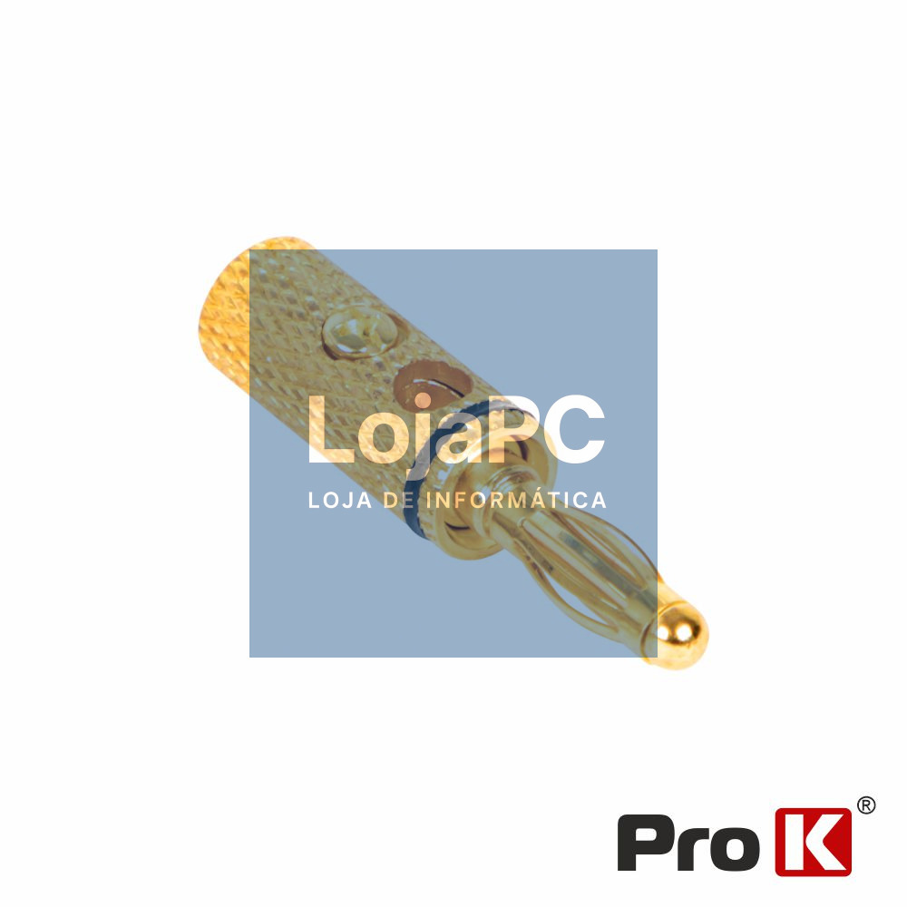 Ficha Banana 4mm Dourada C/ Anel Preto