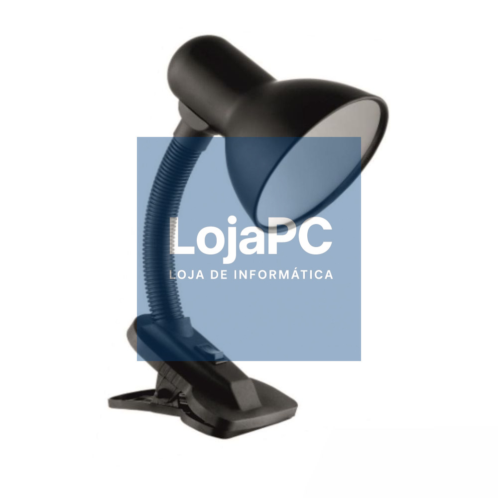 Candeeiro Secretária 1xE27 40W C/ Mola Preto ORNO