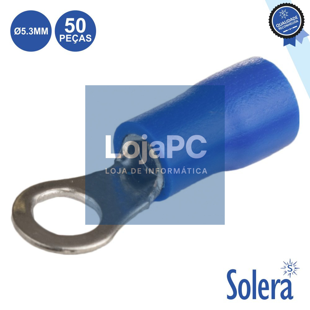 TERMINAL REDONDO ISOLADO 5.3MM 50X AZUL SOLERA