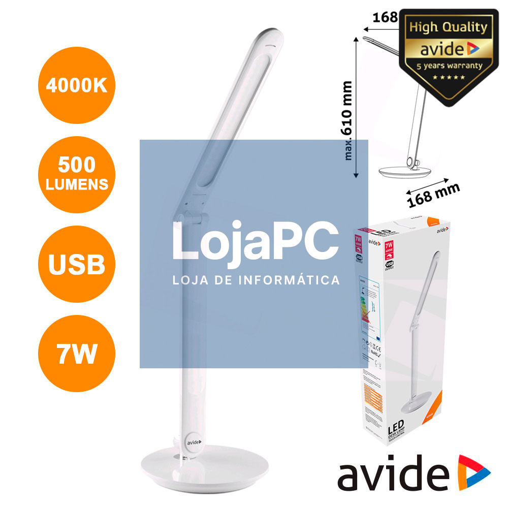 CANDEEIRO DECORATIVO LED 7W 4000K 500LM AVIDE