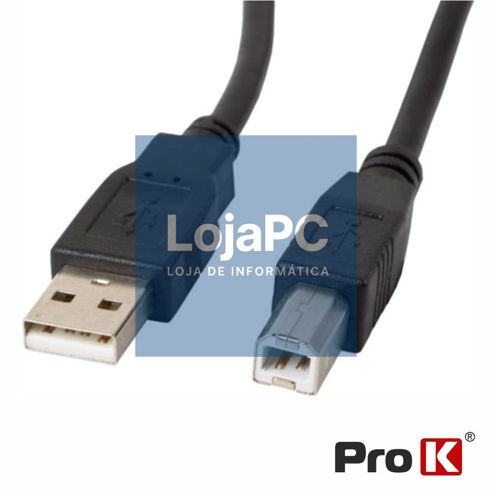 Cabo USB-A 2.0 Macho / USB-B Macho 0.50m PROK