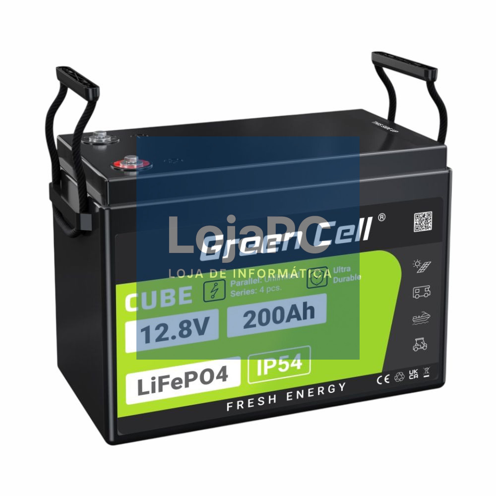 Bateria de Lítio LiFePO4 200A 12.8V GREEN CELL