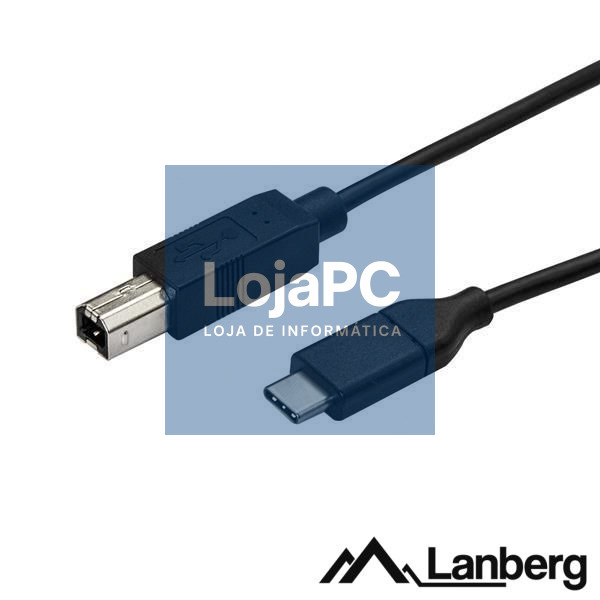 Cabo USB-C 2.0 Macho / USB-B Macho 3m LANBERG