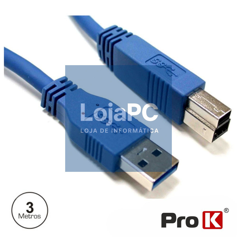 CABO USB-A 3.0 MACHO / USB-B MACHO 3M PROK