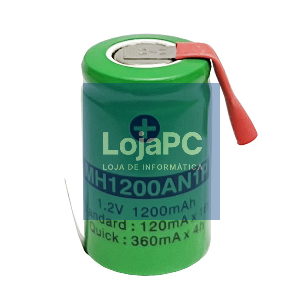 Pilha Lítio 2/3AF 1.2V 1200mAh C/ Patilhas