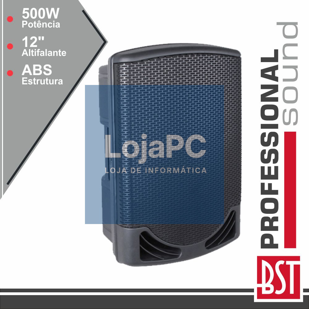 COLUNA AMPLIFICADA PRO 12" 500Wmáx ABS BST