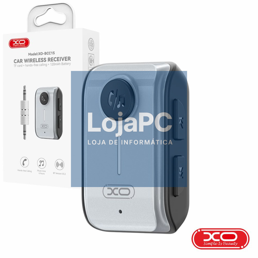 Recetor Bluetooth V5.3 C/ Bateria Cinzento XO