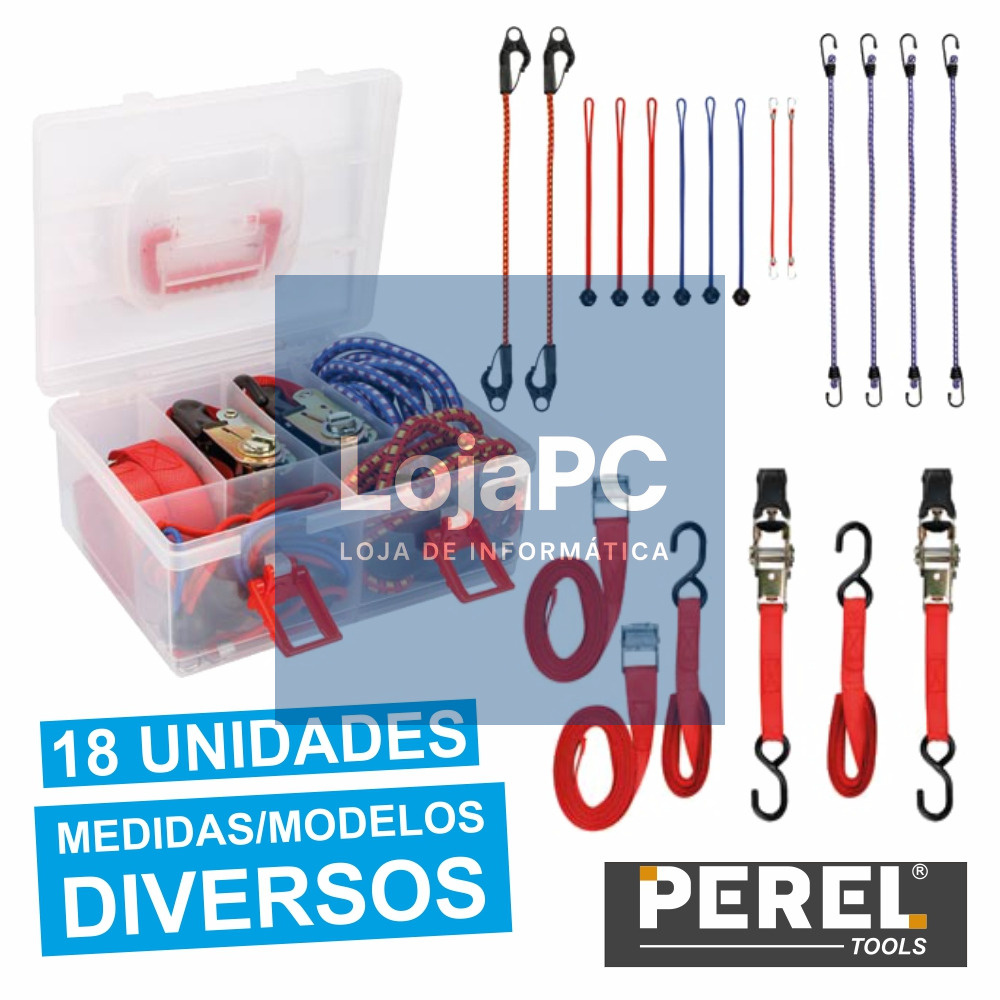 CONJUNTO DE CINTAS E ELÁSTICOS DE SEGURANÇA 18X PEREL