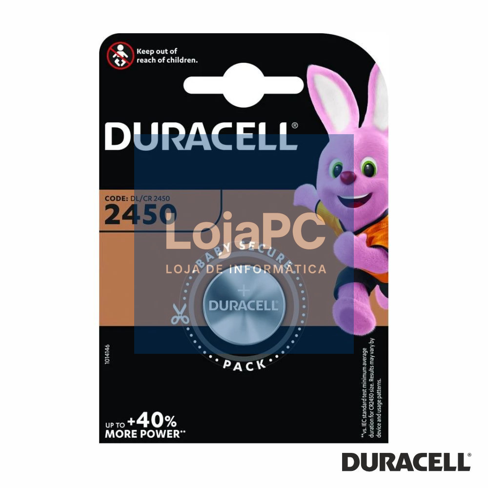 Pilha Lítio Botão CR2450 3V Blister DURACELL