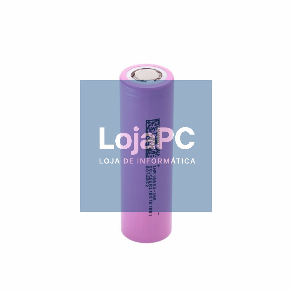 Bateria Lítio 18650 3.7V 2600mAh INR18650-26E Recarregável
