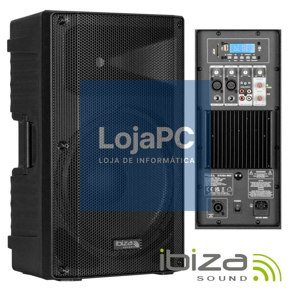 Coluna Bi-Amplificada 12" 500Wmáx BT/TWS IBIZA