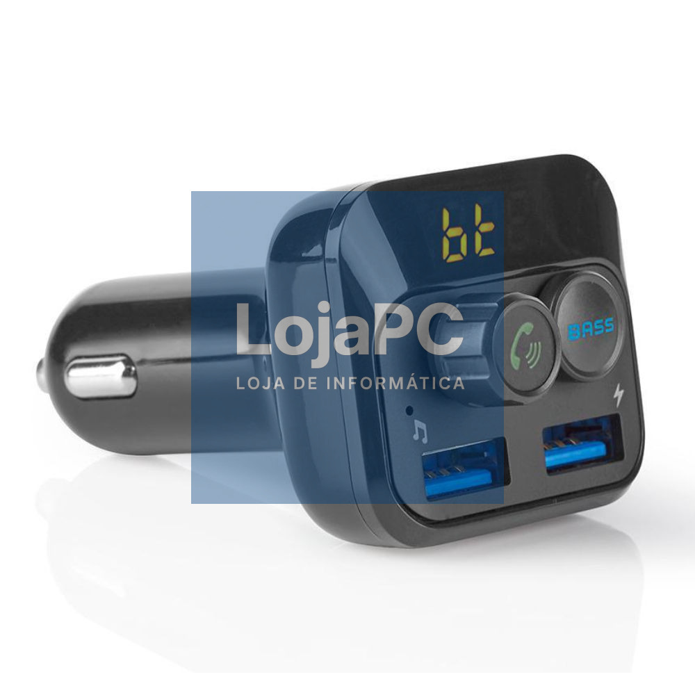 Transmissor FM Bluetooth 2USB/MicroSD F. Isqueiro Preto
