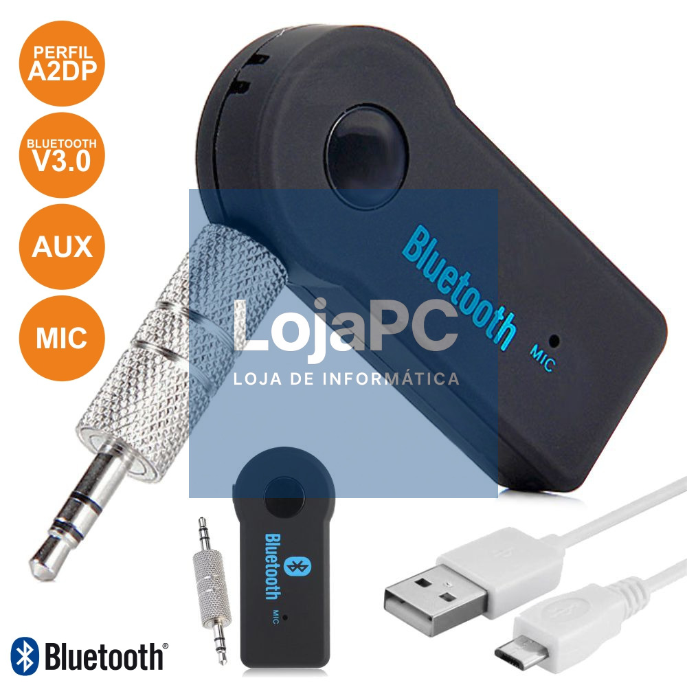 RECEPTOR ÁUDIO BLUETOOTH C/ ADAPTADOR AUX