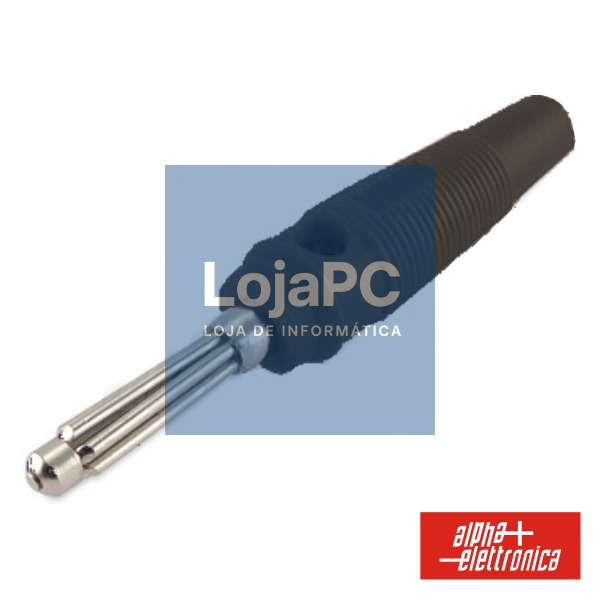 FICHA BANANA 4MM MACHO PRETA