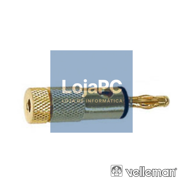 FICHA BANANA 4MM DOURADA PRETA