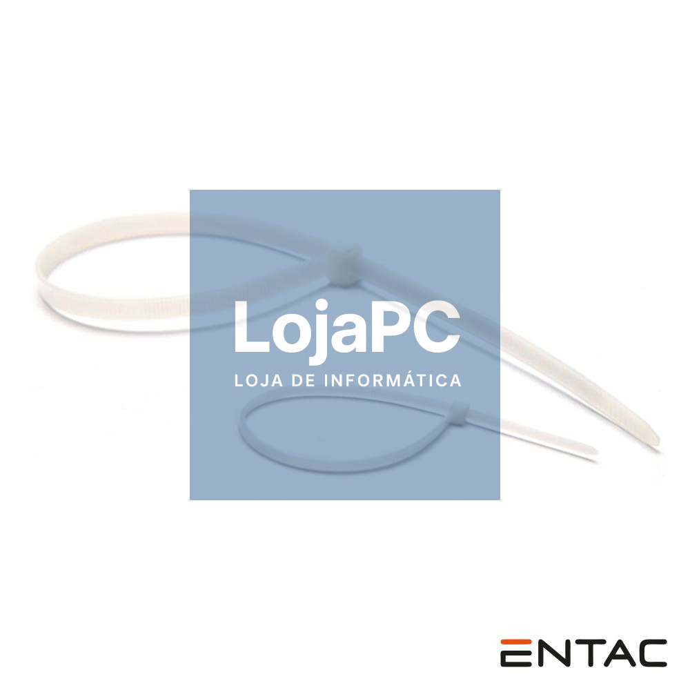 Conjunto 50 Braçadeiras Nylon 3.6x200mm Branco ENTAC