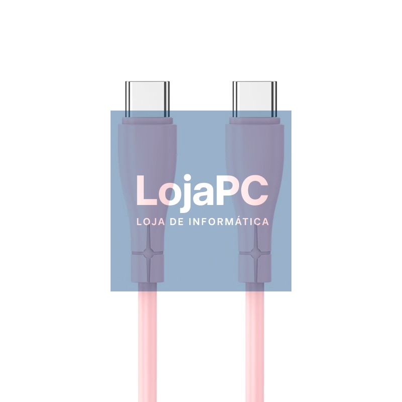 COOL Silicone Universal Type C to Type C USB Cable Pink (1 Meter)