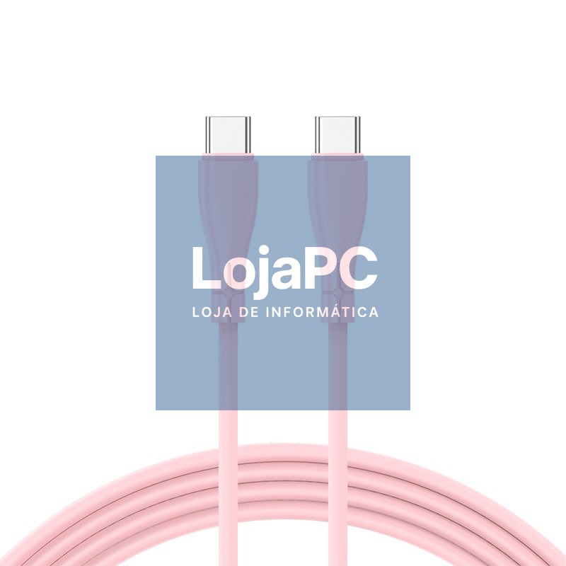COOL Silicone Universal Type C to Type C USB Cable Pink (1 Meter) — imagem 3