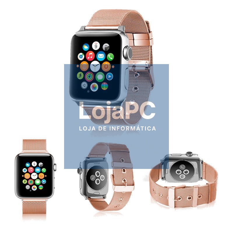 COOL Strap for Apple Watch Series 1 / 2 / 3 / 4 / 5 / 6 / 7 / 8 / 9 / SE (38 / 40 / 41 mm) Metal Rose Gold — imagem 3