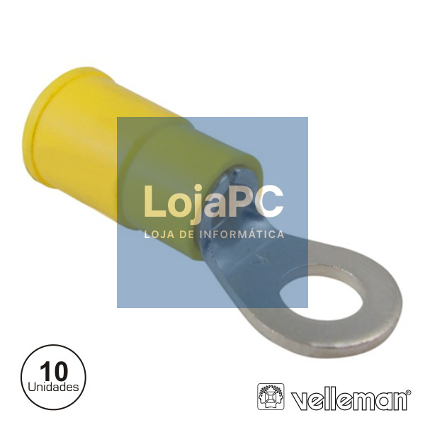 TERMINAL REDONDO ISOLADO 4.3MM 10X AMARELO VELLEMAN