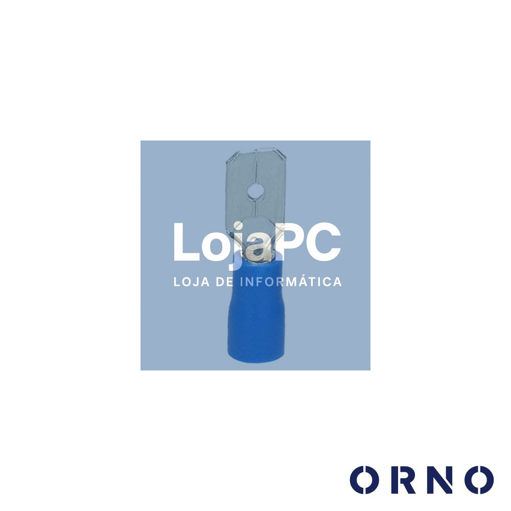 Terminal Faston Macho Isolado 6.3mm 10X Azul ORNO