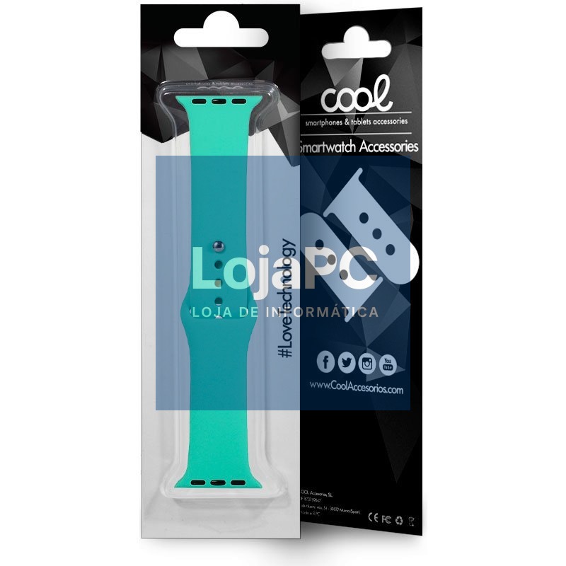 COOL Strap for Apple Watch Series 1 / 2 / 3 / 4 / 5 / 6 / 7 / 8 / 9 / SE (38 / 40 / 41 mm) Rubber Mint — imagem 2