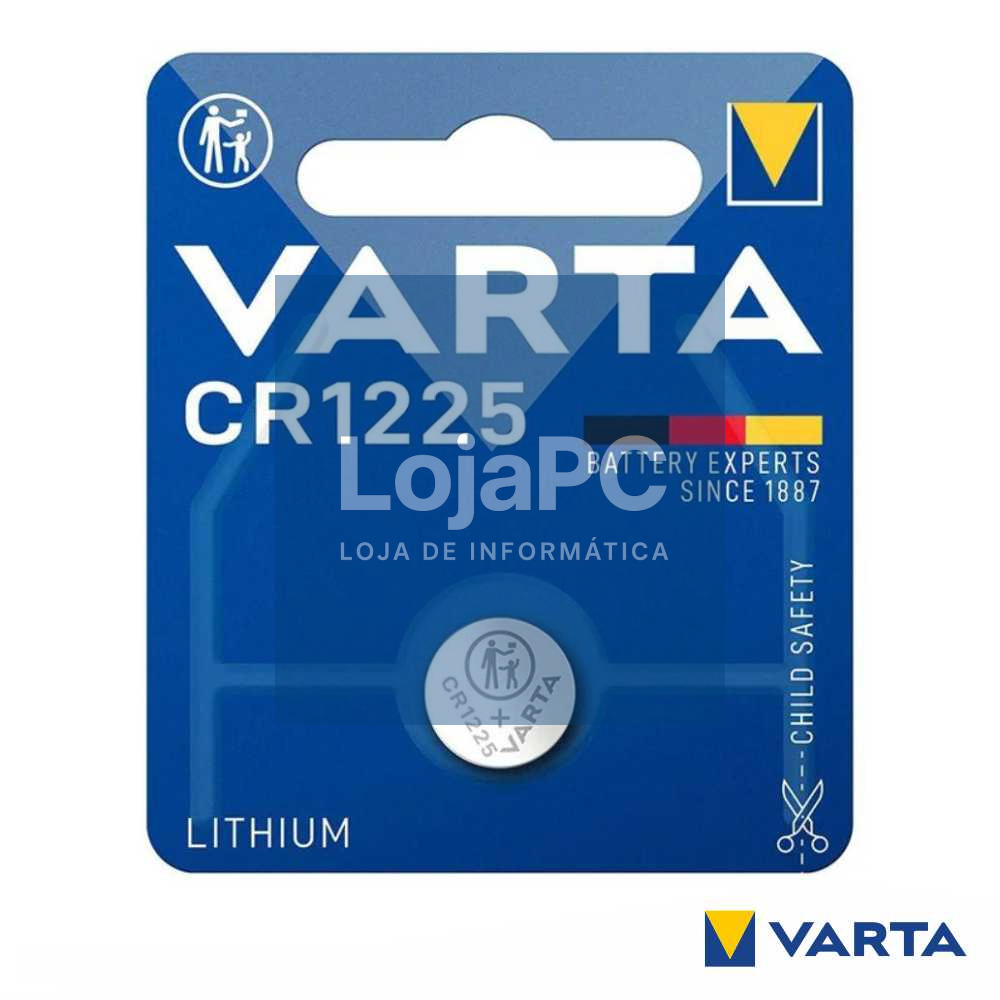 Pilha Lithium Botão CR1225 3V Blister VARTA