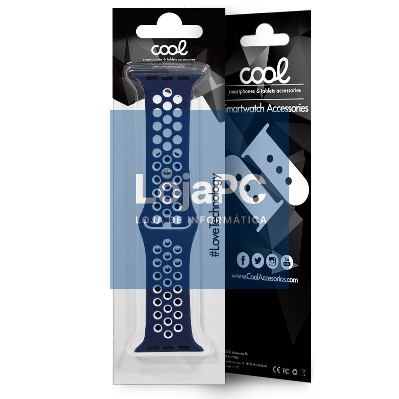 COOL Strap for Apple Watch Series 1 / 2 / 3 / 4 / 5 / 6 / 7 / 8 / 9 / SE (38 / 40 / 41 mm) Sport Blue — imagem 2