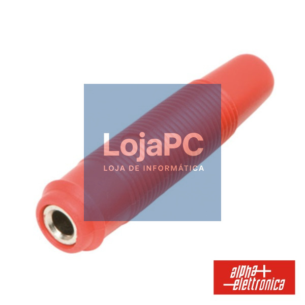 FICHA BANANA 4MM FÊMEA VERMELHA